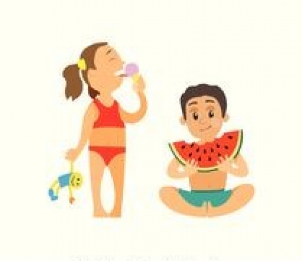 Υγιεινά σνακ για τα παιδιά στην παραλία